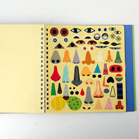 Notebook with colorful illustrations on a white background